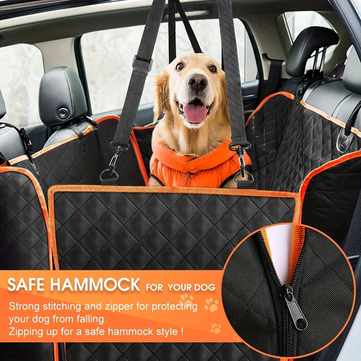 PawGuard™ – Waterproof Dog Hammock Car Seat Cover Scratch Resistant & Durable
