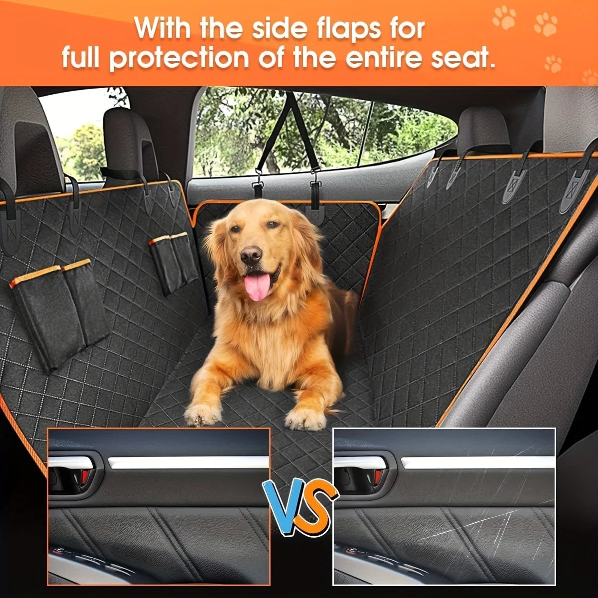 PawGuard™ – Waterproof Dog Hammock Car Seat Cover Scratch Resistant & Durable