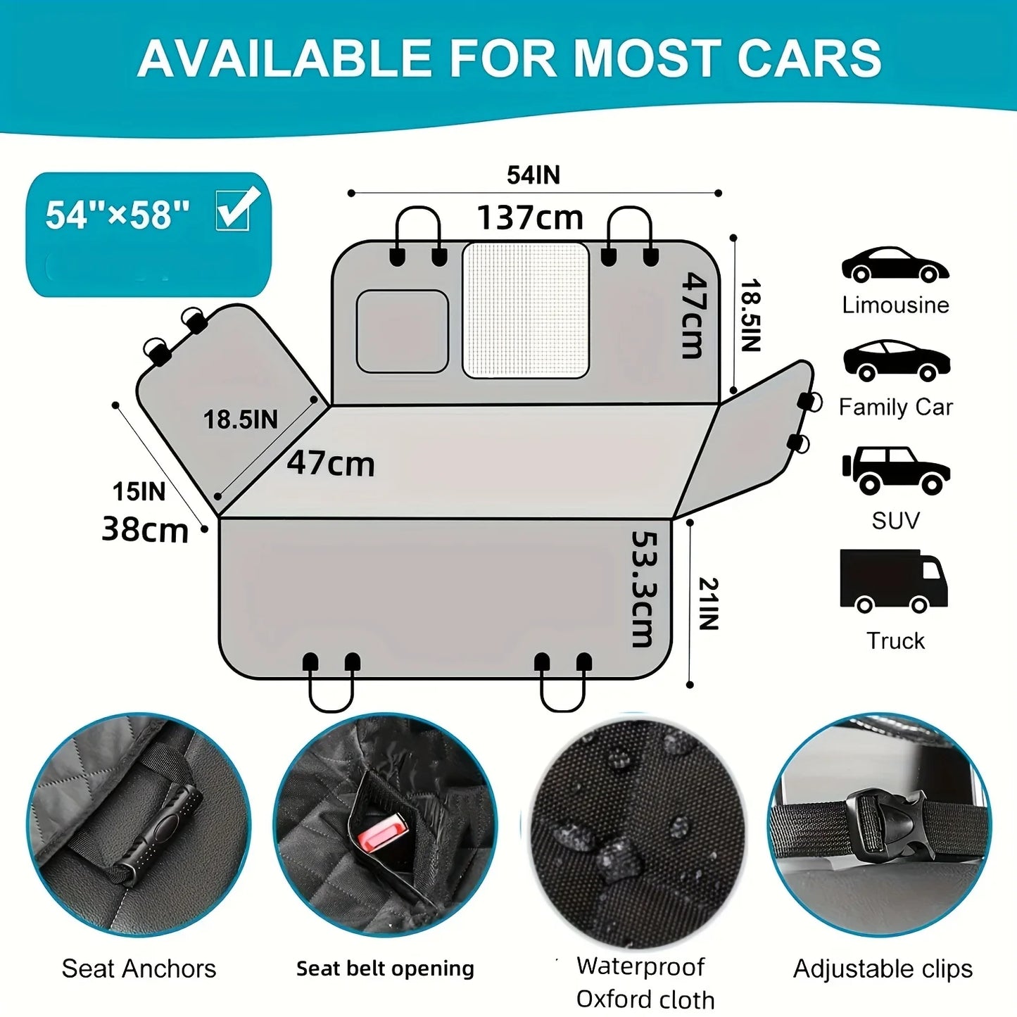 PawGuard™ – Waterproof Dog Hammock Car Seat Cover Scratch Resistant & Durable