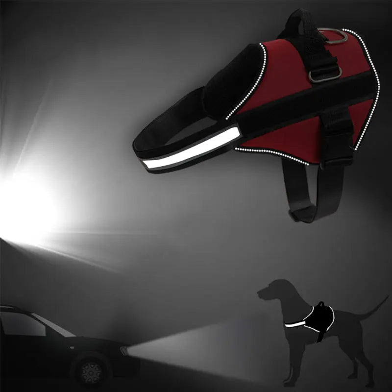 PawSecure™ – No-Pull Reflective Dog Harness Breathable & Adjustable with Custom ID TagPatch Outdoor Walking Dog Supplies