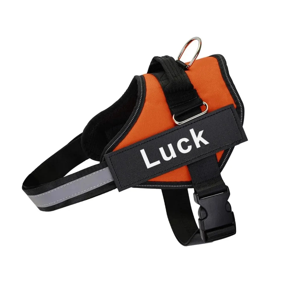 PawSecure™ – No-Pull Reflective Dog Harness Breathable & Adjustable with Custom ID TagPatch Outdoor Walking Dog Supplies