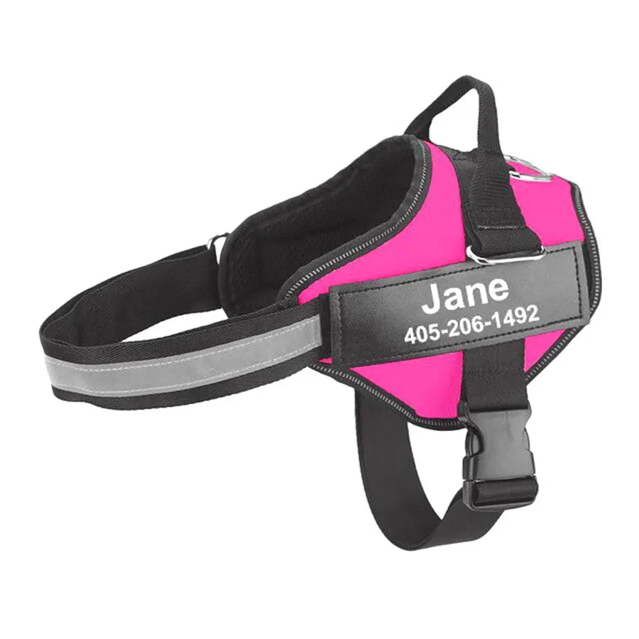 PawSecure™ – No-Pull Reflective Dog Harness Breathable & Adjustable with Custom ID TagPatch Outdoor Walking Dog Supplies