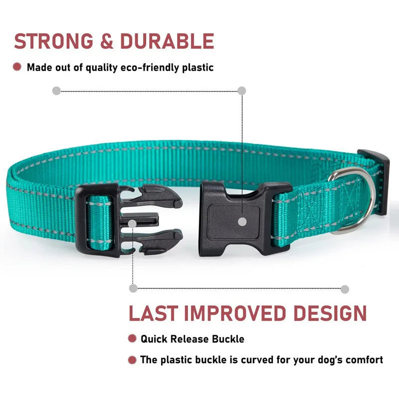 SafePaw™ – Reflective Adjustable Dog Collar Durable Safety Traction Strap