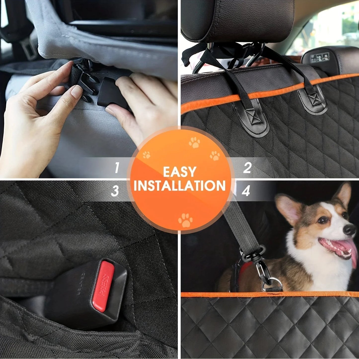 PawGuard™ – Waterproof Dog Hammock Car Seat Cover Scratch Resistant & Durable
