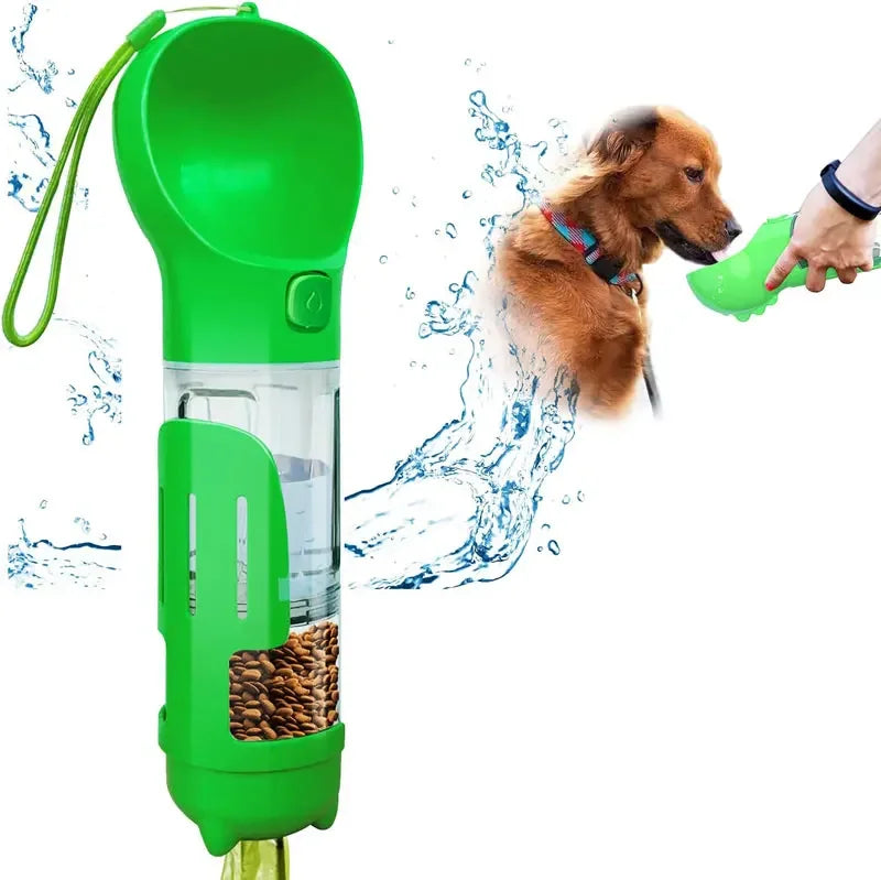 TravelPaw™ – 4-in-1 Pet Travel Dispenser Water, Food, Bowl & Poop Shovel Combo Bag Storage for dog