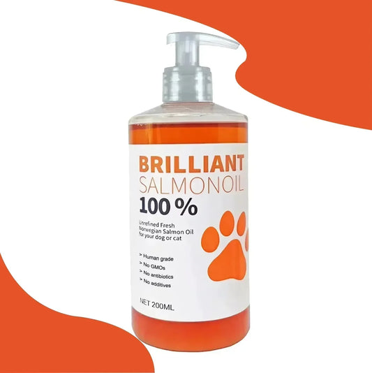 PetBrilliant™ – Pure Salmon Oil 200ml Natural Omega-3 Supplement for Dogs