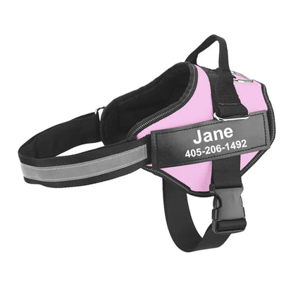 PawSecure™ – No-Pull Reflective Dog Harness Breathable & Adjustable with Custom ID TagPatch Outdoor Walking Dog Supplies